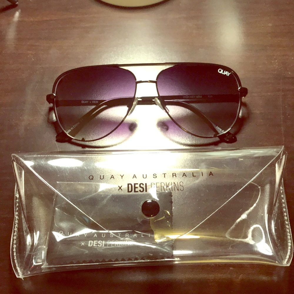 QuayxDesi Black Fade High Key Mini Sunglasses